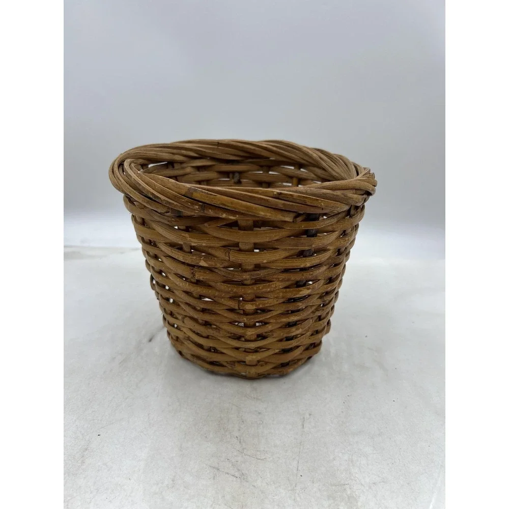 Craven Woven Wicker Basket Planter Sleeve Brown Boho Farmhouse 7 Inch